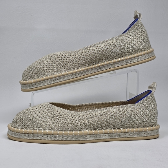 Rothy’s The Espadrille Diamond Metallic Women’s Size 11 Flats New - Picture 3 of 9